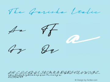 The Garisha Italic Version 1.000图片样张