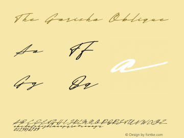 The Garisha Oblique Version 1.000 Font Sample