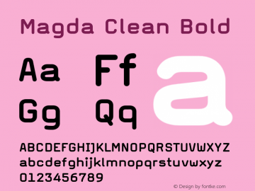 MagdaClean-Bold Version 7.504 Font Sample