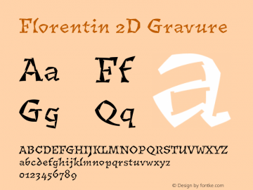 Florentin2DGravure 1.000 Font Sample