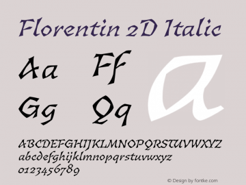 Florentin2D-Italic 1.000 Font Sample