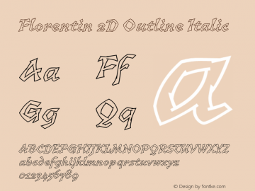 Florentin2DOutline-Italic 1.000 Font Sample