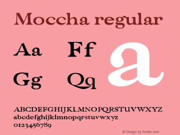 Moccha regular 0.1.0 Font Sample