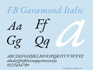 EB Garamond Italic Version 1.000 Font Sample