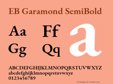 EB Garamond SemiBold Version 1.000 Font Sample