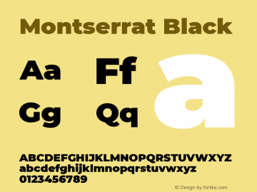 Montserrat Black Version 7.200 Font Sample