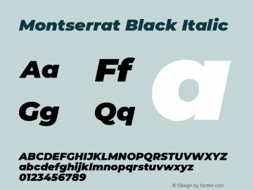 Montserrat Black Italic Version 7.200图片样张