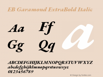 EB Garamond ExtraBold Italic Version 1.000 Font Sample