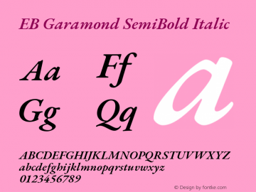 EB Garamond SemiBold Italic Version 1.000 Font Sample