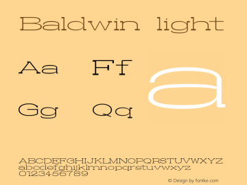 Baldwin light 0.1.0 Font Sample