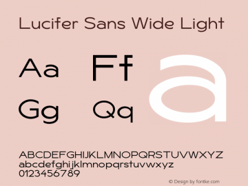 LuciferSansWide-Light Version 1.007;hotconv 1.0.109;makeotfexe 2.5.65596图片样张