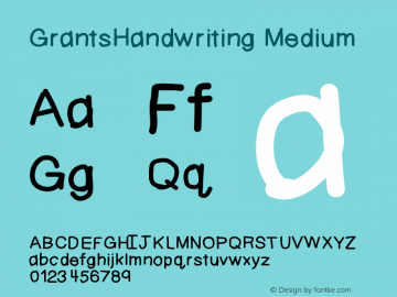 GrantsHandwriting Medium Version 001.000 Font Sample