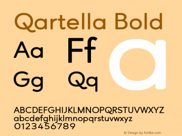 Qartella Bold Version 1.000 Font Sample