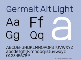 GermaltAlt-Light Version 1.000;YWFTv17 Font Sample