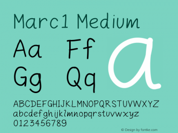 Marc1 Medium Version 001.000 Font Sample