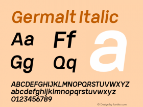 Germalt Italic Version 1.000;YWFTv17 Font Sample