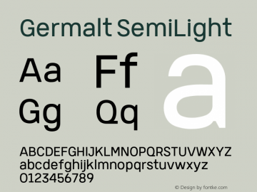Germalt-SemiLight Version 1.000;YWFTv17 Font Sample
