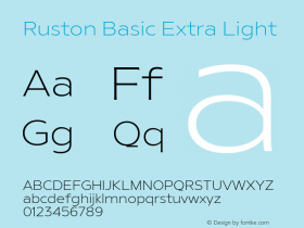 Ruston Basic Extra Light Version 1.000;PS 001.000;hotconv 1.0.88;makeotf.lib2.5.64775;YWFTv17 Font Sample
