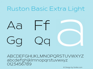 Ruston Basic Extra Light Version 1.000;PS 001.000;hotconv 1.0.88;makeotf.lib2.5.64775;YWFTv17图片样张