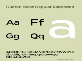 Ruston Basic Regular Expanded Version 1.000;PS 001.000;hotconv 1.0.88;makeotf.lib2.5.64775;YWFTv17 Font Sample