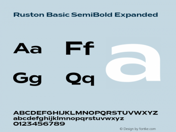 Ruston Basic SemiBold Expanded Version 1.000;PS 001.000;hotconv 1.0.88;makeotf.lib2.5.64775;YWFTv17 Font Sample
