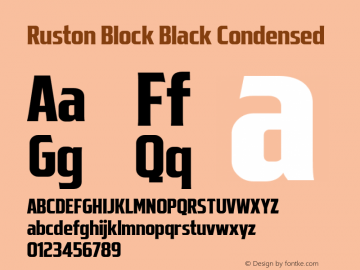 RustonBlock-BlackCondensed Version 1.000;PS 001.000;hotconv 1.0.88;makeotf.lib2.5.64775;YWFTv17图片样张