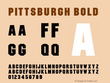 Pittsburgh Bold Rev. 002.001 Font Sample