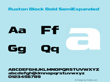 RustonBlock-BoldSemiExpanded Version 1.000;PS 001.000;hotconv 1.0.88;makeotf.lib2.5.64775;YWFTv17 Font Sample