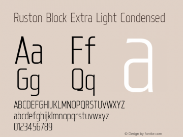 RustonBlock-ExtLtCond Version 1.000;PS 001.000;hotconv 1.0.88;makeotf.lib2.5.64775;YWFTv17图片样张