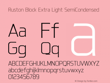 Ruston Block ExtLt SemCond Version 1.000;PS 001.000;hotconv 1.0.88;makeotf.lib2.5.64775;YWFTv17 Font Sample