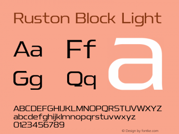 Ruston Block Light Version 1.000;PS 001.000;hotconv 1.0.88;makeotf.lib2.5.64775;YWFTv17 Font Sample