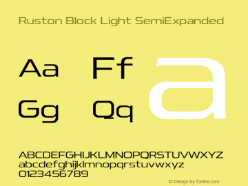 RustonBlock-LightSemiExpanded Version 1.000;PS 001.000;hotconv 1.0.88;makeotf.lib2.5.64775;YWFTv17 Font Sample