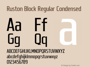 RustonBlock-RegularCondensed Version 1.000;PS 001.000;hotconv 1.0.88;makeotf.lib2.5.64775;YWFTv17 Font Sample