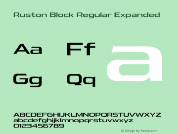 Ruston Block Regular Expanded Version 1.000;PS 001.000;hotconv 1.0.88;makeotf.lib2.5.64775;YWFTv17 Font Sample