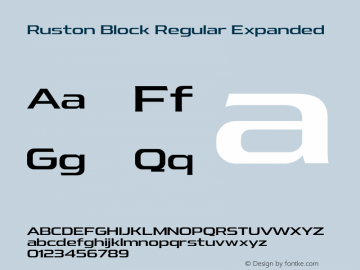 RustonBlock-RegularExpanded Version 1.000;PS 001.000;hotconv 1.0.88;makeotf.lib2.5.64775;YWFTv17 Font Sample