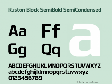 RustonBlock-SemBdSemCond Version 1.000;PS 001.000;hotconv 1.0.88;makeotf.lib2.5.64775;YWFTv17 Font Sample