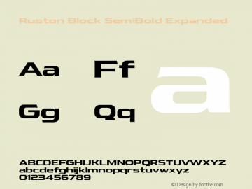 Ruston Block SemiBold Expanded Version 1.000;PS 001.000;hotconv 1.0.88;makeotf.lib2.5.64775;YWFTv17 Font Sample