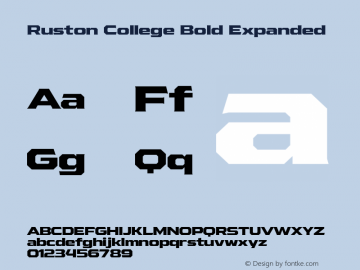 Ruston College Bold Expanded Version 1.000;PS 001.000;hotconv 1.0.88;makeotf.lib2.5.64775;YWFTv17 Font Sample