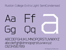 RustonCollege-ExtLtSemCond Version 1.000;PS 001.000;hotconv 1.0.88;makeotf.lib2.5.64775;YWFTv17 Font Sample