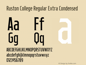 Ruston College Reg ExtraCond Version 1.000;PS 001.000;hotconv 1.0.88;makeotf.lib2.5.64775;YWFTv17图片样张