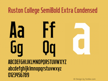 Ruston College SemBd ExtraCond Version 1.000;PS 001.000;hotconv 1.0.88;makeotf.lib2.5.64775;YWFTv17图片样张