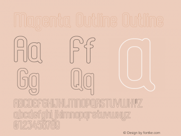 Magenta Outline Outline Version 1.00;July 24, 2019;FontCreator 11.5.0.2427 32-bit Font Sample