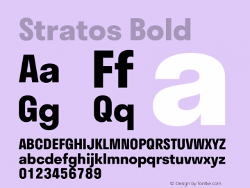 Stratos Bold Version 1.001;PS 1.1;hotconv 1.0.72;makeotf.lib2.5.5900 Font Sample