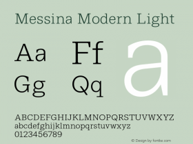 MessinaModern-Light Version 12.000 Font Sample