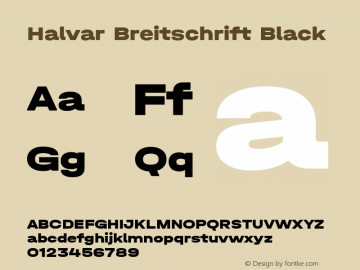 Halvar Breitschrift Black Version 1.000 Font Sample