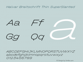 Halvar Breitschrift Thin SuperSlanted Version 1.000图片样张