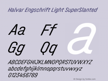 Halvar Engschrift Light SuperSlanted Version 1.000图片样张