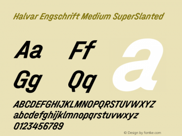 Halvar Engschrift Medium SuperSlanted Version 1.000图片样张