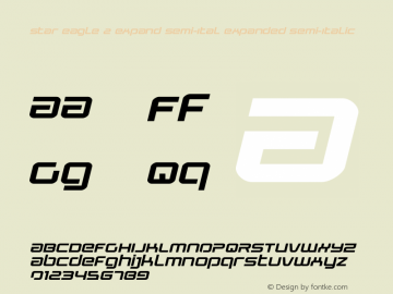 Star Eagle 2 Expand Semi-Ital Version 1.0; 2019 Font Sample