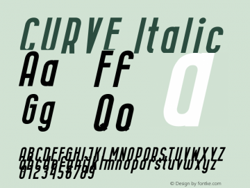 CURVE Italic Version 1.00;January 23, 2019;FontCreator 11.0.0.2408 32-bit Font Sample